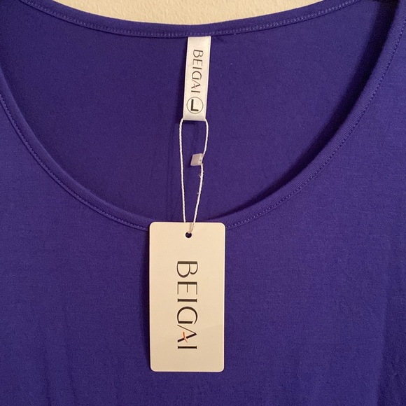 Beigai Blue Sleeveless Tank Dress w pockets, Size: Large, NWT - Picture 3 of 10